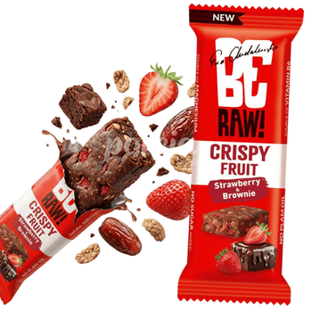 BeRAW! Baton owocowy Strawberry&Brownie Truskawka i Brownie 15 x 40g