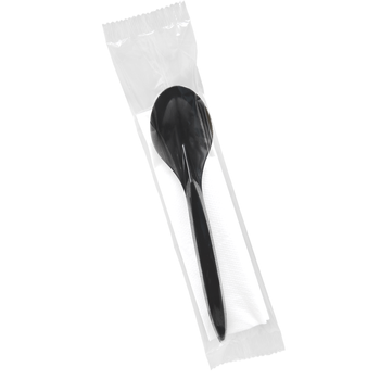 Zestaw Reusable Premium CZARNY serwetka, łyżka x 250 szt.