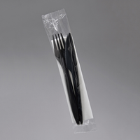 Zestaw Reusable Premium CZARNY serwetka, nóż, widelec x 250 szt.