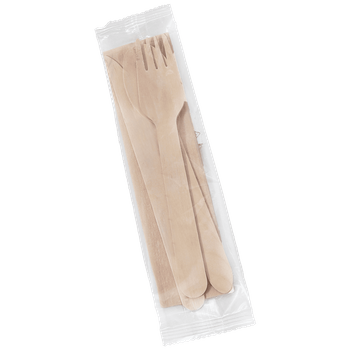 Zestaw eko serwetka, nóż, widelec, łyżka x  250 sztuk