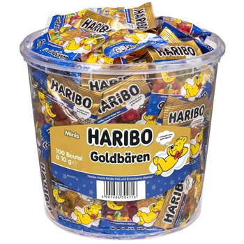 Żelki Haribo Gute-Nacht-Goldbaren mini wiaderko (100x10g) 1kg